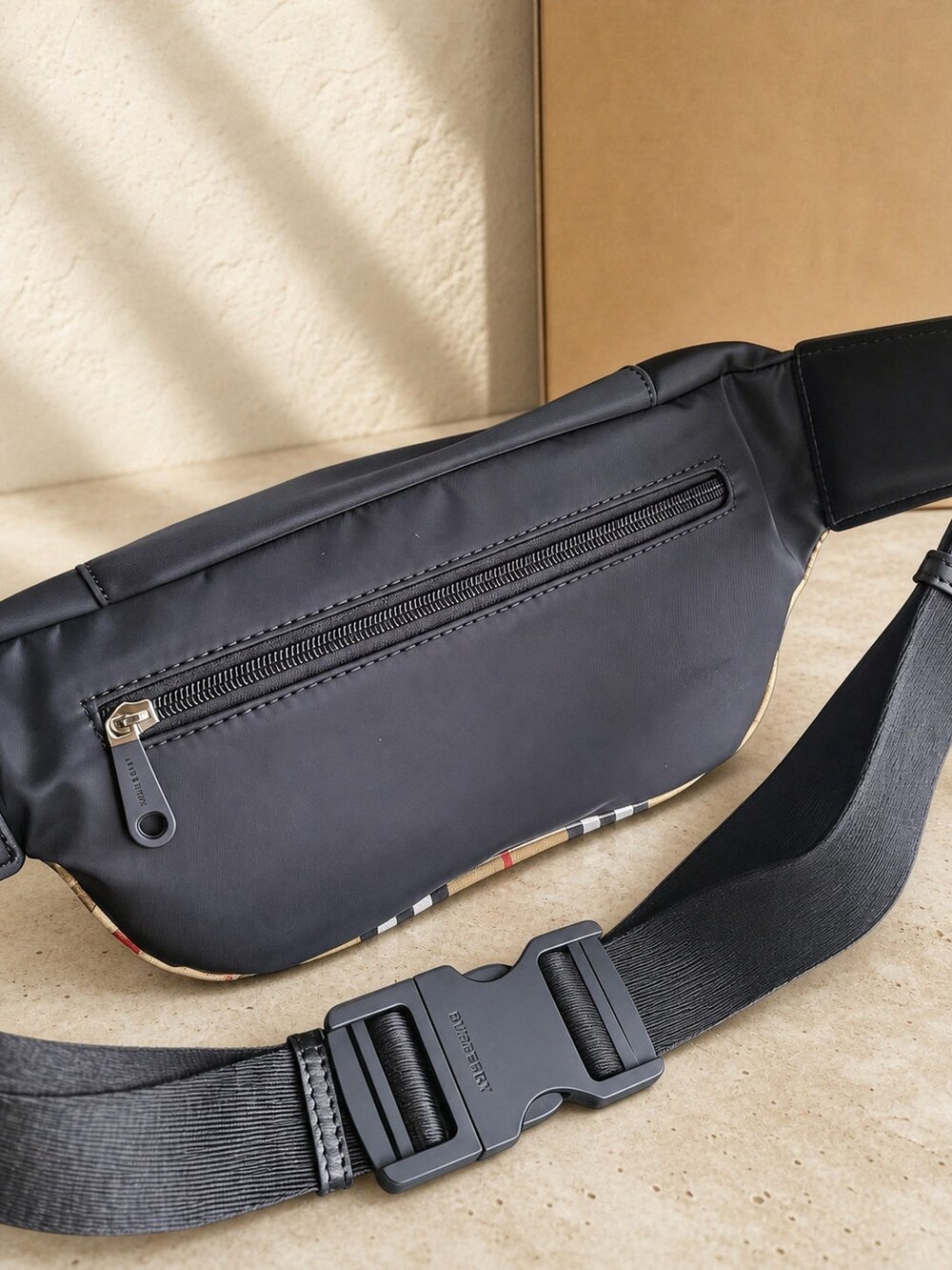 Burberry Vintage Check Beige Coated Canvas Belt Bag - Picture 4 of 5